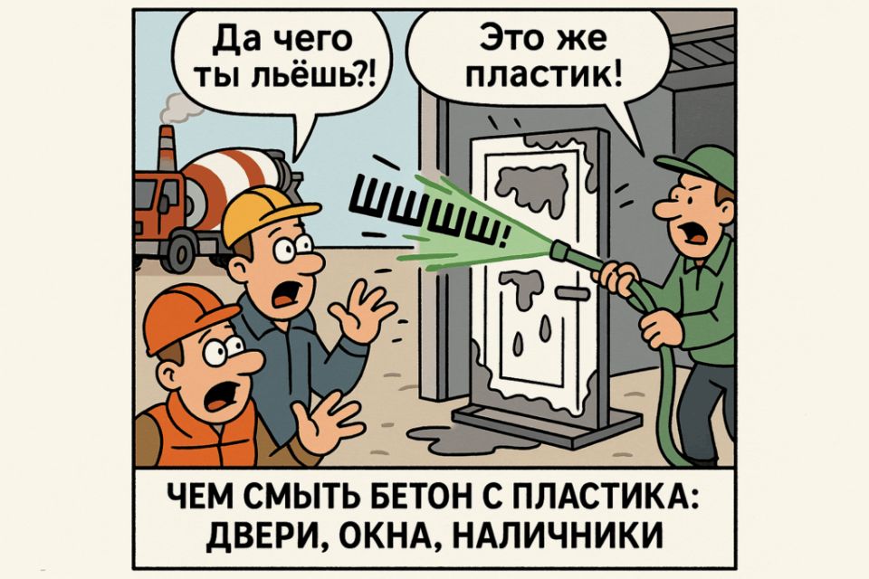 Эффективные методы очистки пластиковых рам от цементных пятен