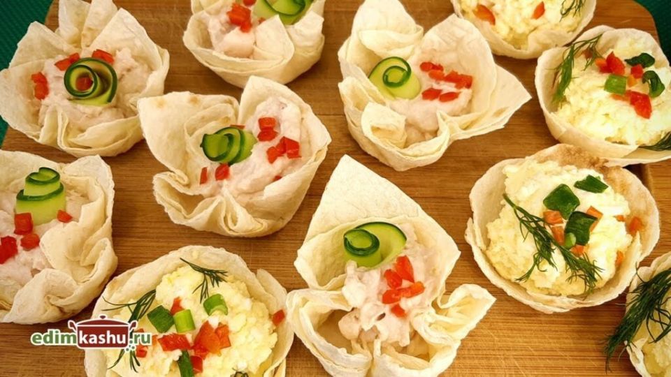 Лаваш на помощь: быстрые тарталетки для вашего праздничного стола