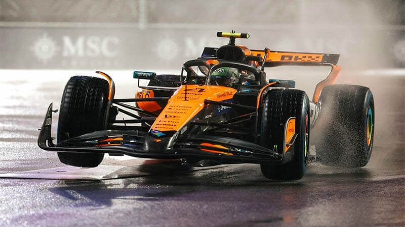 Ландо Норрис – король дождя на Гран-при Лас-Вегаса: Пиастри на пятом месте