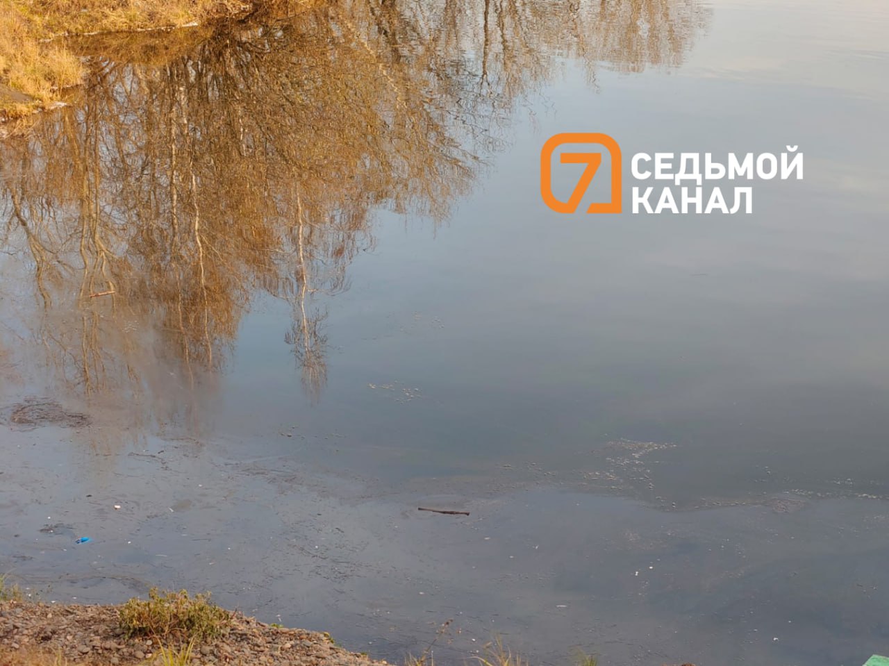 Разводы по-прежнему "украшают" Абаканскую протоку в районе Белых Рос Разводы по-прежнему "украшают" Абаканскую протоку в районе Белых Рос