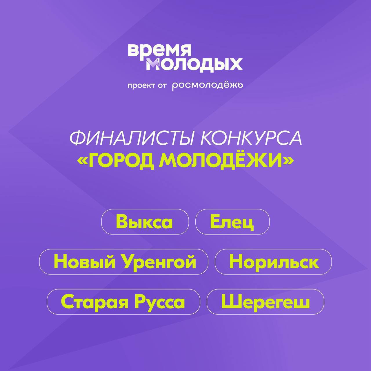 Друзья, отличные новости. Норильск — в числе финалистов конкурса «Город молодёжи»!
