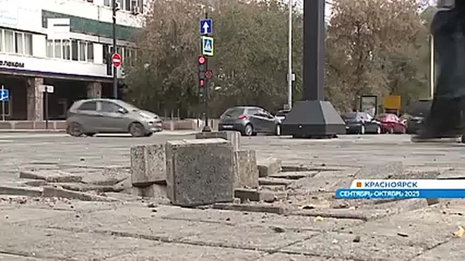 Благоустройство поперечных улиц в центре Красноярска все еще не закончено