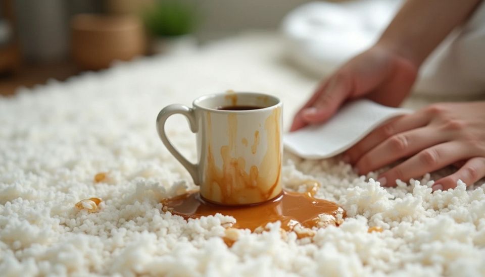 Приемы для удаления кофейных пятен с ковра