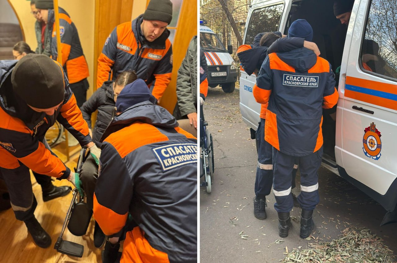 Красноярские спасатели помогли женщине на сломанной коляске