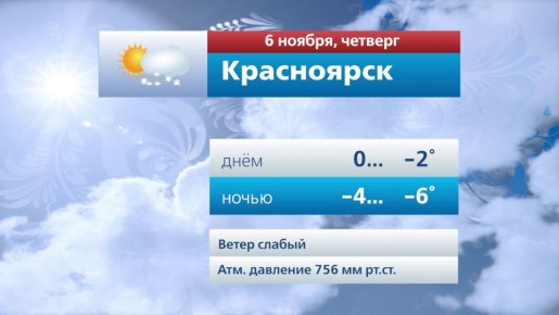 Прогноз погоды на 6 ноября