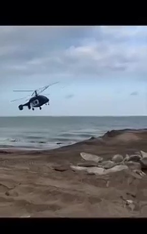 Кадры вчерашнего крушения вертолета в Дагестане