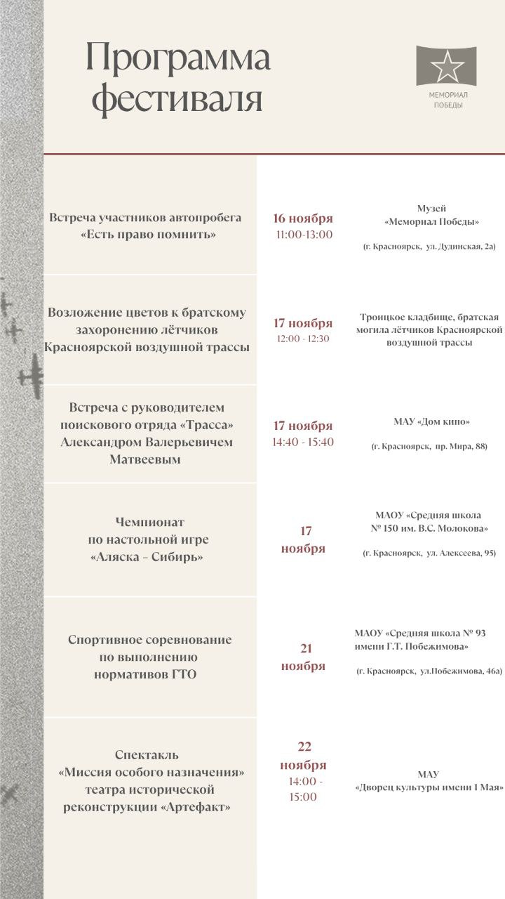 В Красноярске стартовал фестиваль «Дни героев Красноярской воздушной трассы» В Красноярске стартовал фестиваль «Дни героев Красноярской воздушной трассы»