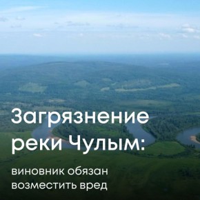 По материалам Росприроднадзора суд обязал ГПКК «Центр развития коммунального комплекса» возместить более 5,8 млн рублей за загрязнение реки Чулым в Красноярском крае