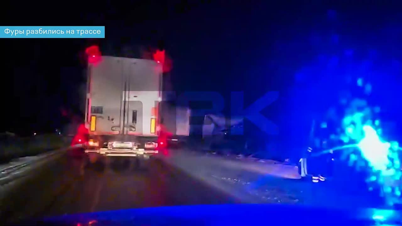 Фура с коровами и фура с почтой столкнулись на трассе в Емельяновском районе