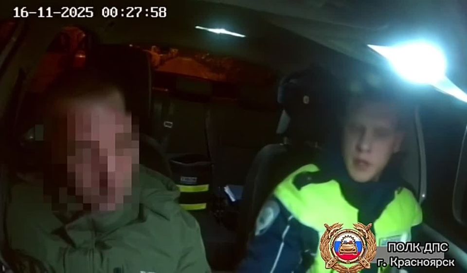 Превышение в 9 раз: красноярские инспекторы ДПС задержали водителя в сильной степени опьянения