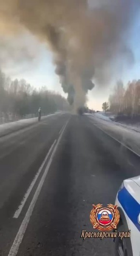 Сегодня на трассе Р-255 "Сибирь" загорелся грузовик