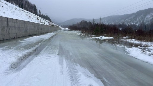 В Красноярском крае подтопило дорогу Партизанское – Мина
