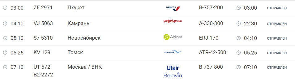 Задержанный больше чем на сутки рейс в Камрань вылетел из аэропорта Красноярска