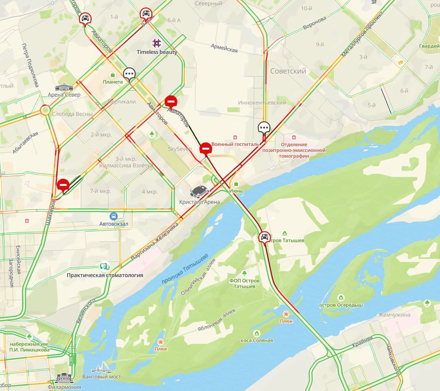 Проезд по Авиаторов все еще перекрыт Проезд по Авиаторов все еще перекрыт