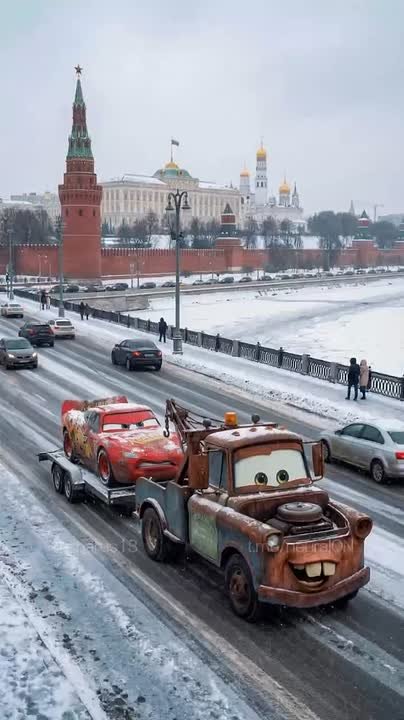 Шрек зимой в деревне, а Рапунцель сбросила косу с телебашни Останкино
