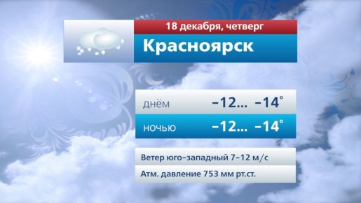 Прогноз погоды на 18 декабря