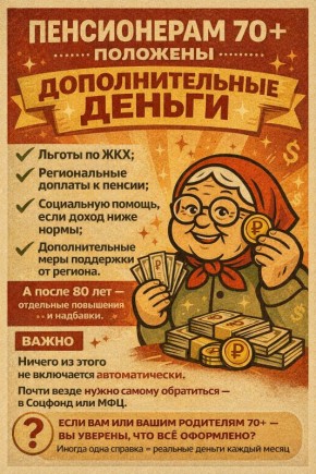 ������ ��� ����������� ����� 70 ���: ��� ����� ����� � 2025 ����