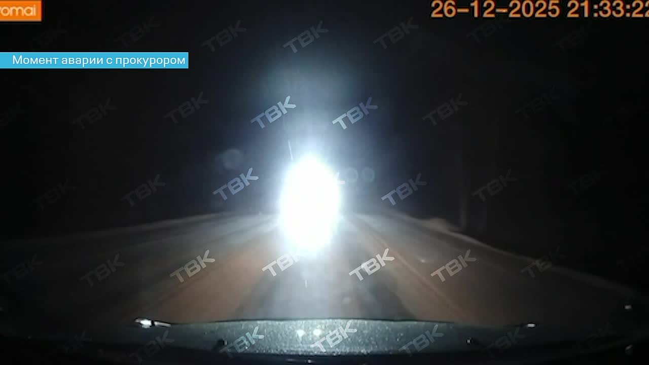 Момент выезда водителя на «встречку» в Емельяновском районе