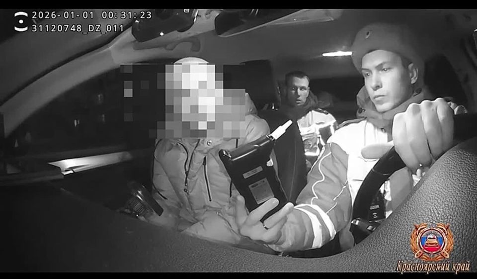 Через восемь минут после боя курантов был задержан первый нетрезвый водитель в Красноярском крае