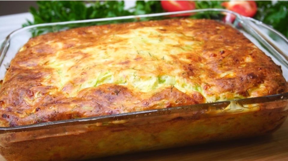 Пышная запеканка из кабачков с сыром