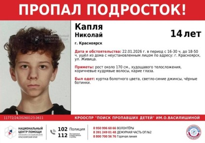 Похищенного в Красноярске 14-летнего подростка нашли