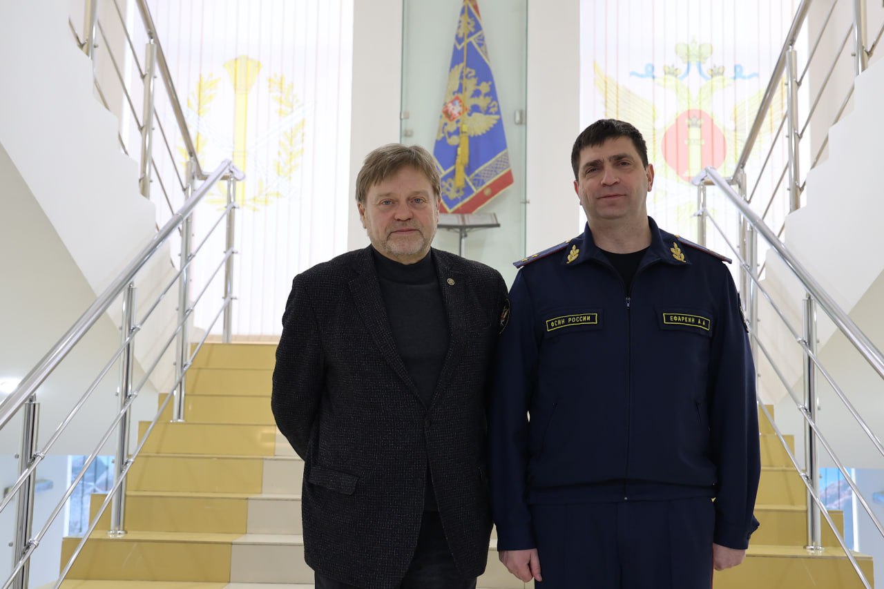 В ГУФСИН состоялась рабочая встреча начальника пенитенциарного ведомства генерал-лейтенанта внутренней службы Антона Ефаркина с директором Института киноиндустрии Сибирского федерального университета» Василием Нелюбиным