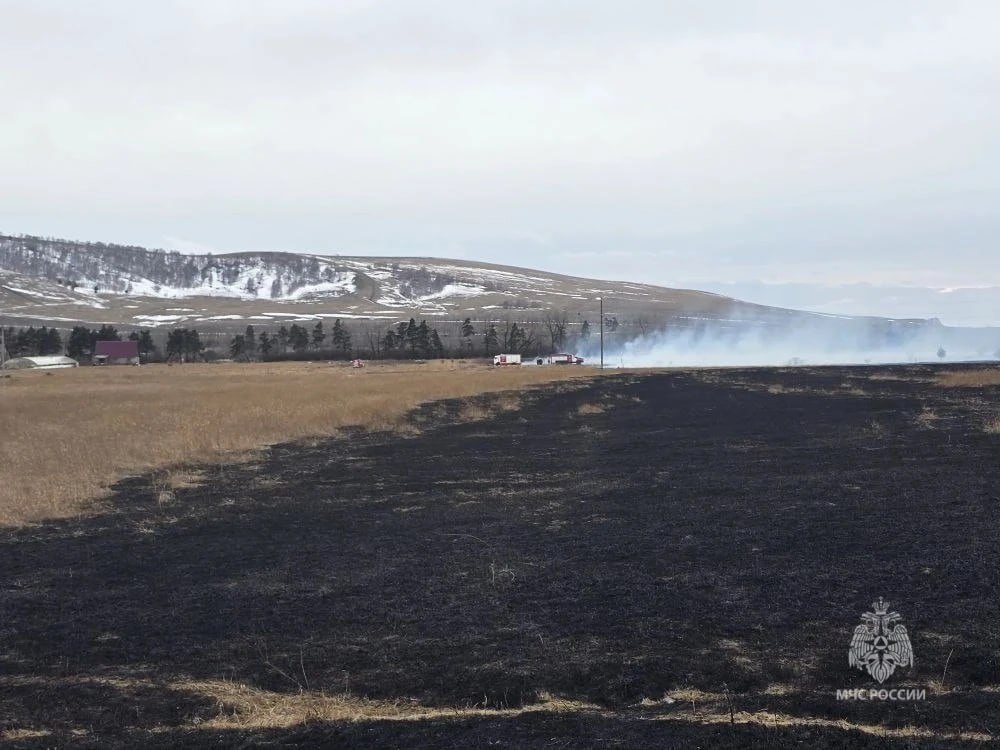 В Минусинском округе произошёл первый в крае пал травы