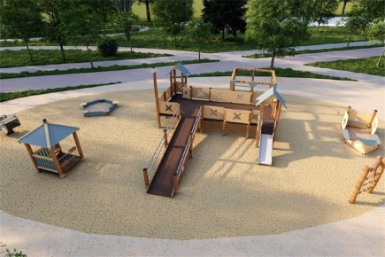 Детский городок, навес и качели: Ярыгинскую набережную благоустроят к 400-летию Красноярска