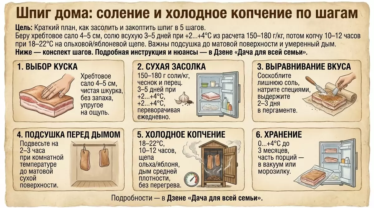 Осмысленный взгляд на домашнее копчение шпигa и его хранение