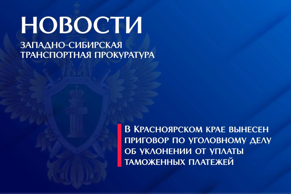 В Красноярском крае вынесен приговор по уголовному делу об уклонении от уплаты таможенных платежей