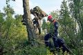 Турист повис на страховочном тросе на Торгашинском хребте