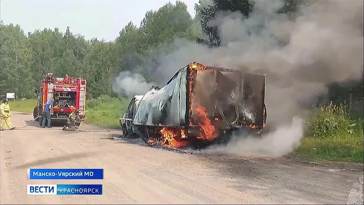 На трассе Р-255 «Сибирь» сгорел грузовик
