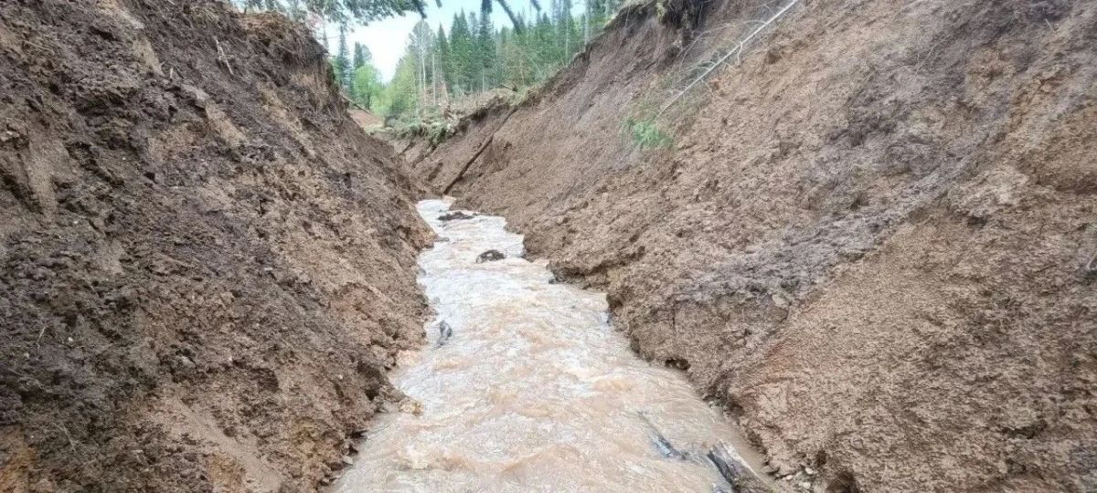 На юге Красноярского края золотодобытчики сливали отходы в реку Рудная На юге Красноярского края золотодобытчики сливали отходы в реку Рудная