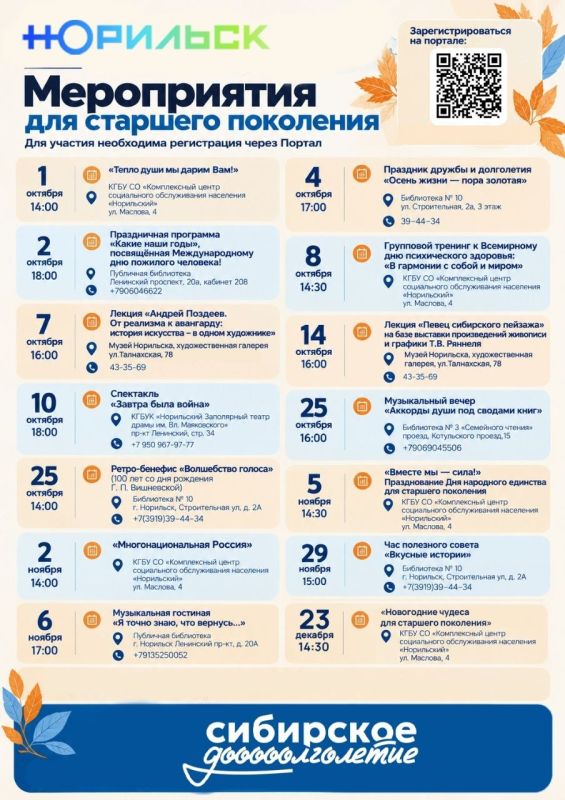 Уважаемые норильчане почтенного возраста! Уважаемые норильчане почтенного возраста!