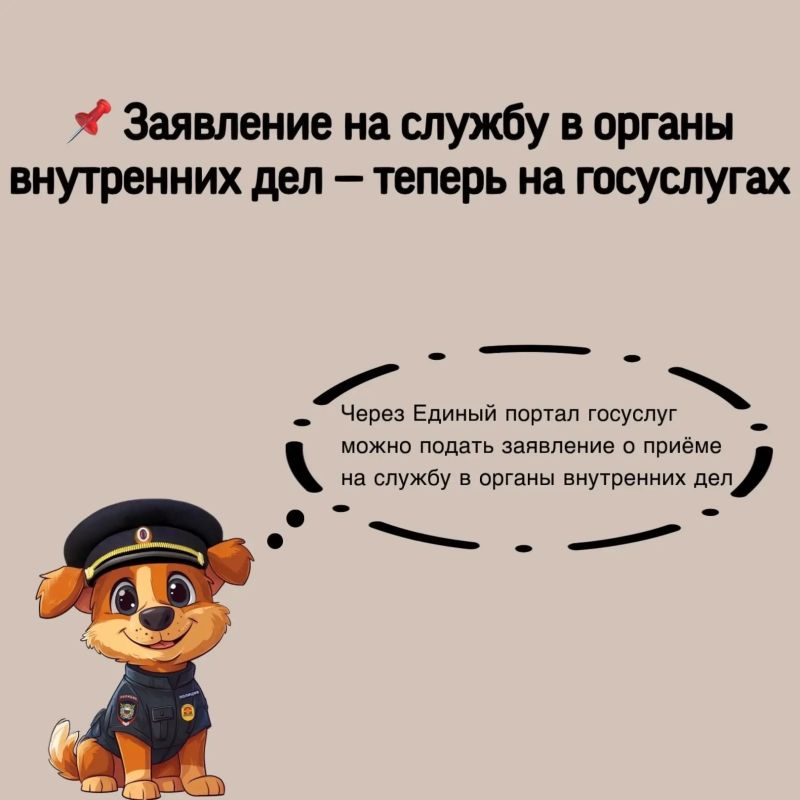 На Едином портале госуслуг доступна подача заявления о приёме на службу в органы внутренних дел