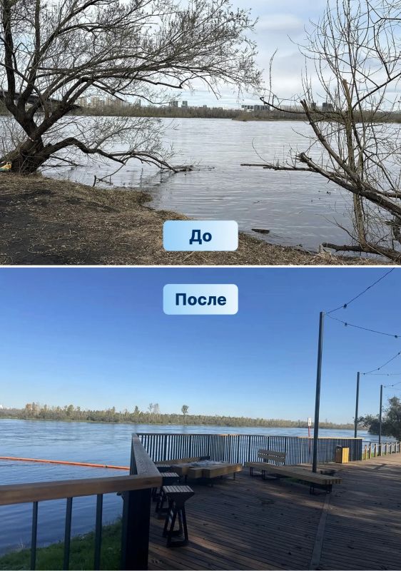 Набережная у Октябрьского моста: до и после Набережная у Октябрьского моста: до и после